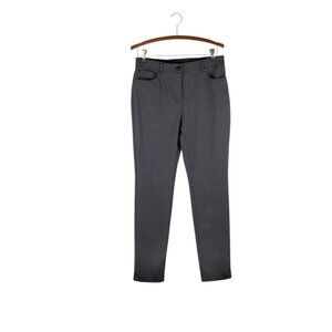 Chicos So Slimming Peyton Pants Gray Ponte Zip Front Tapered Leg Size 0/Small